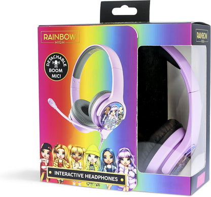 OTL Technologies RH0926 Rainbow High Interactive Wired Study Headphones with Detachable Mic