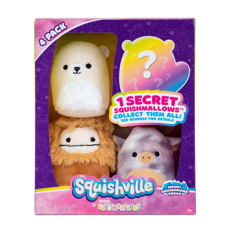 Squishville Mount Squishmore Squad - Toys for Kids, Four 2-Inch Plush