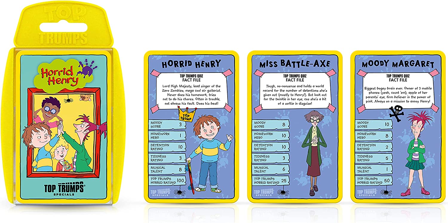 Top Trumps Horrid Henry Special Card Game, Play with the mischievous prankster-type kid and characters from Ashton Primary School, Educational for 2 plus players makes a great gift for ages 6 plus