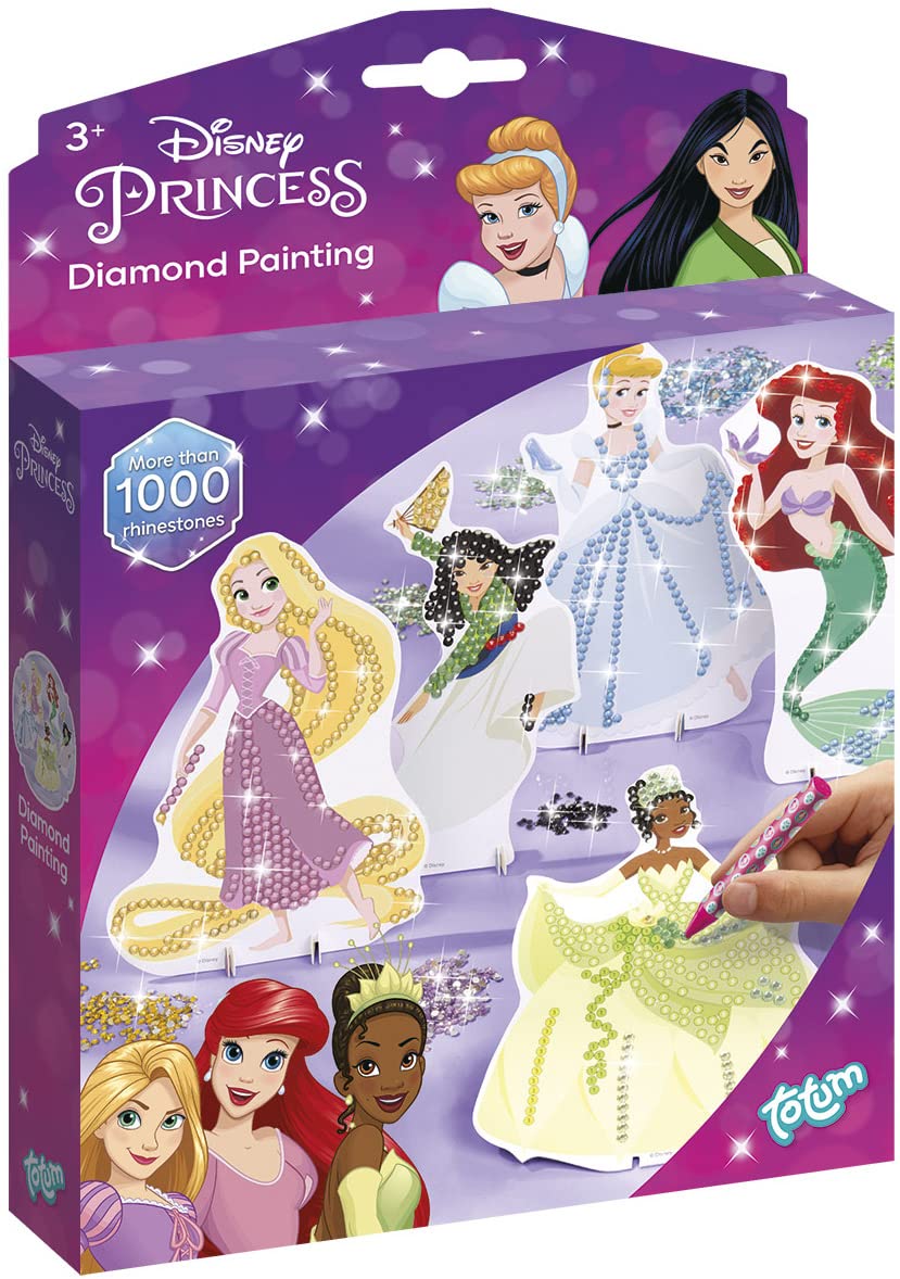 TOTUM 44227 - Kit de pintura de diamante para decorar tus princesas con brillantes, multicolor , color/modelo surtido
