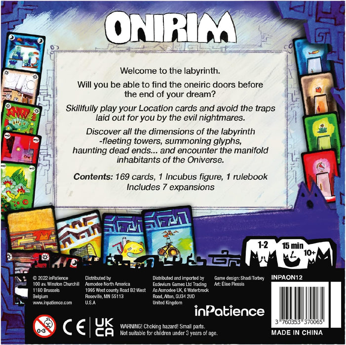 Onirim Card Game | Solo or Cooperative Two Player Strategy Game from The Oniverse | Fun Family Game | Ages 10+ | 1-2 Players | Average Playtime 15 Minutes | Made by inPatience, Multicolor (INPAON12