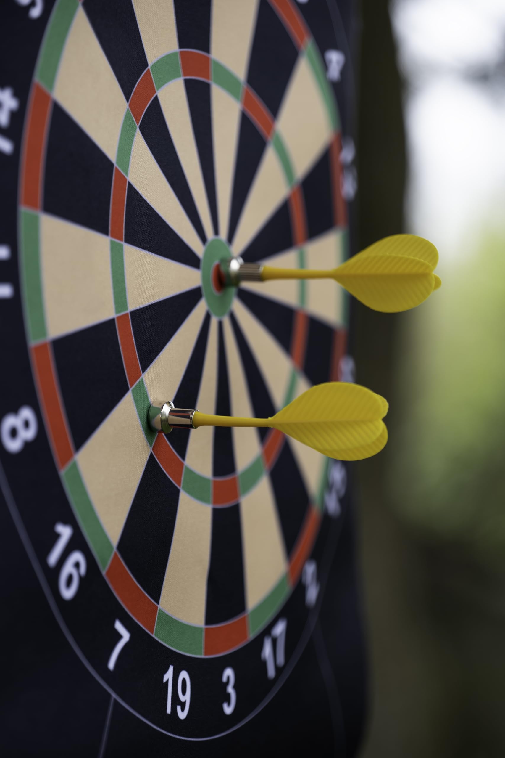 Fizz Creations Magnetic Outdoor Dartboard. Includes Portable Magnetic Waterproof Dartboard in Waterproof Tube, 3 Yellow Darts and 3 Red Darts.