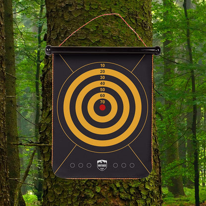 Fizz Creations Magnetic Outdoor Dartboard. Includes Portable Magnetic Waterproof Dartboard in Waterproof Tube, 3 Yellow Darts and 3 Red Darts.