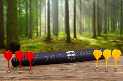 Fizz Creations Magnetic Outdoor Dartboard. Includes Portable Magnetic Waterproof Dartboard in Waterproof Tube, 3 Yellow Darts and 3 Red Darts.