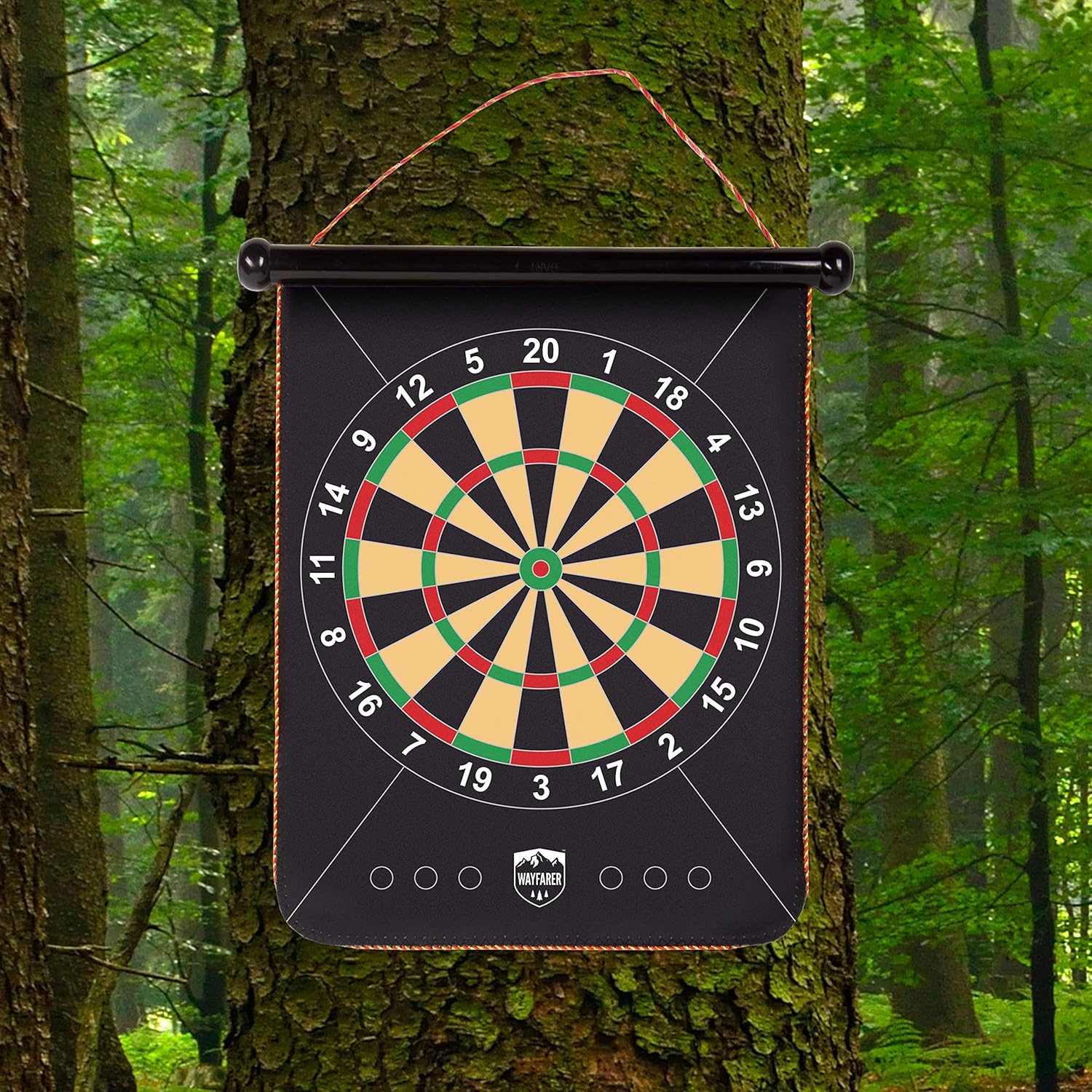 Fizz Creations Magnetic Outdoor Dartboard. Includes Portable Magnetic Waterproof Dartboard in Waterproof Tube, 3 Yellow Darts and 3 Red Darts.