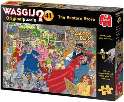 Jumbo, Wasgij Original 41 Restore Store!, Jigsaw for Adults, 1000 piece puzzle &, Wasgij Original 40, 25th Anniversary Garden Party, Jigsaw Puzzles for Adults, 2 x 1000 piece + Wasgij Original 40