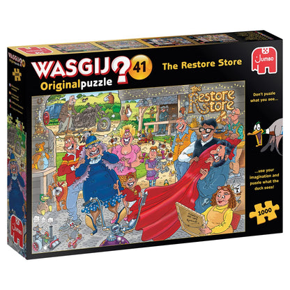 Jumbo, Wasgij Original 41 Restore Store!, Jigsaw for Adults, 1000 piece puzzle &, Wasgij Original 40, 25th Anniversary Garden Party, Jigsaw Puzzles for Adults, 2 x 1000 piece + Wasgij Original 40