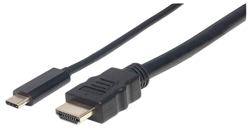 Manhattan USB-C to HDMI Cable, 4K@60Hz, 2m, Black, Male to Male, Three Year Warranty, Polybag