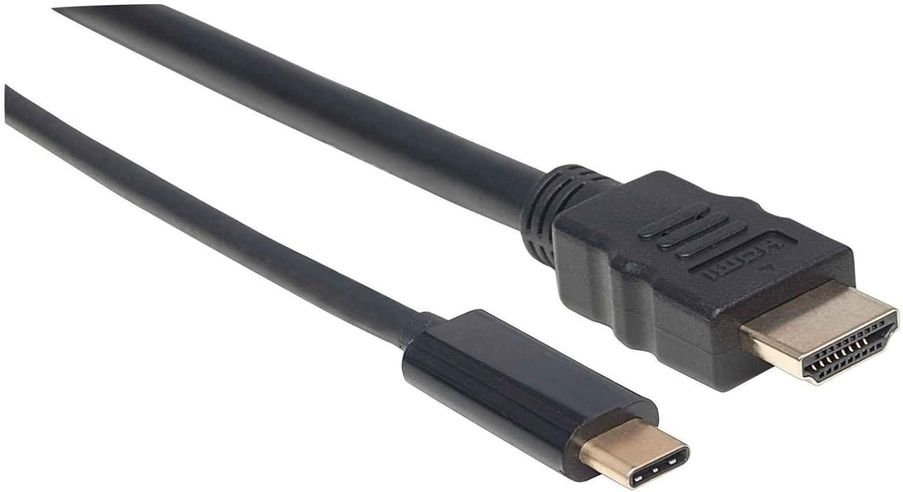 Manhattan USB-C to HDMI Cable, 4K@60Hz, 2m, Black, Male to Male, Three Year Warranty, Polybag