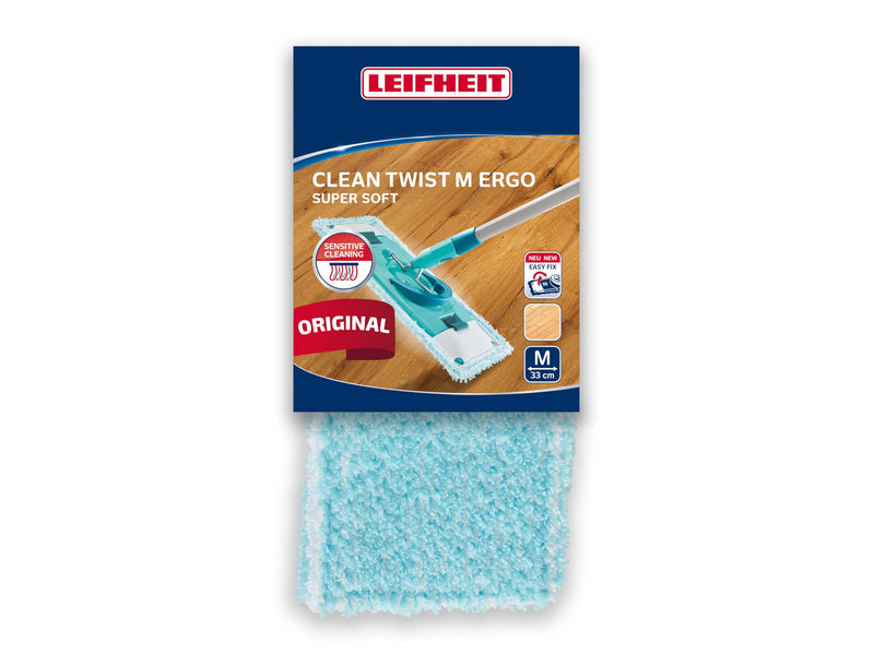 Leifheit - Clean Twist Overtrek Klittenband Vloerwisser M Ergo - 33 Cm Supersoft
