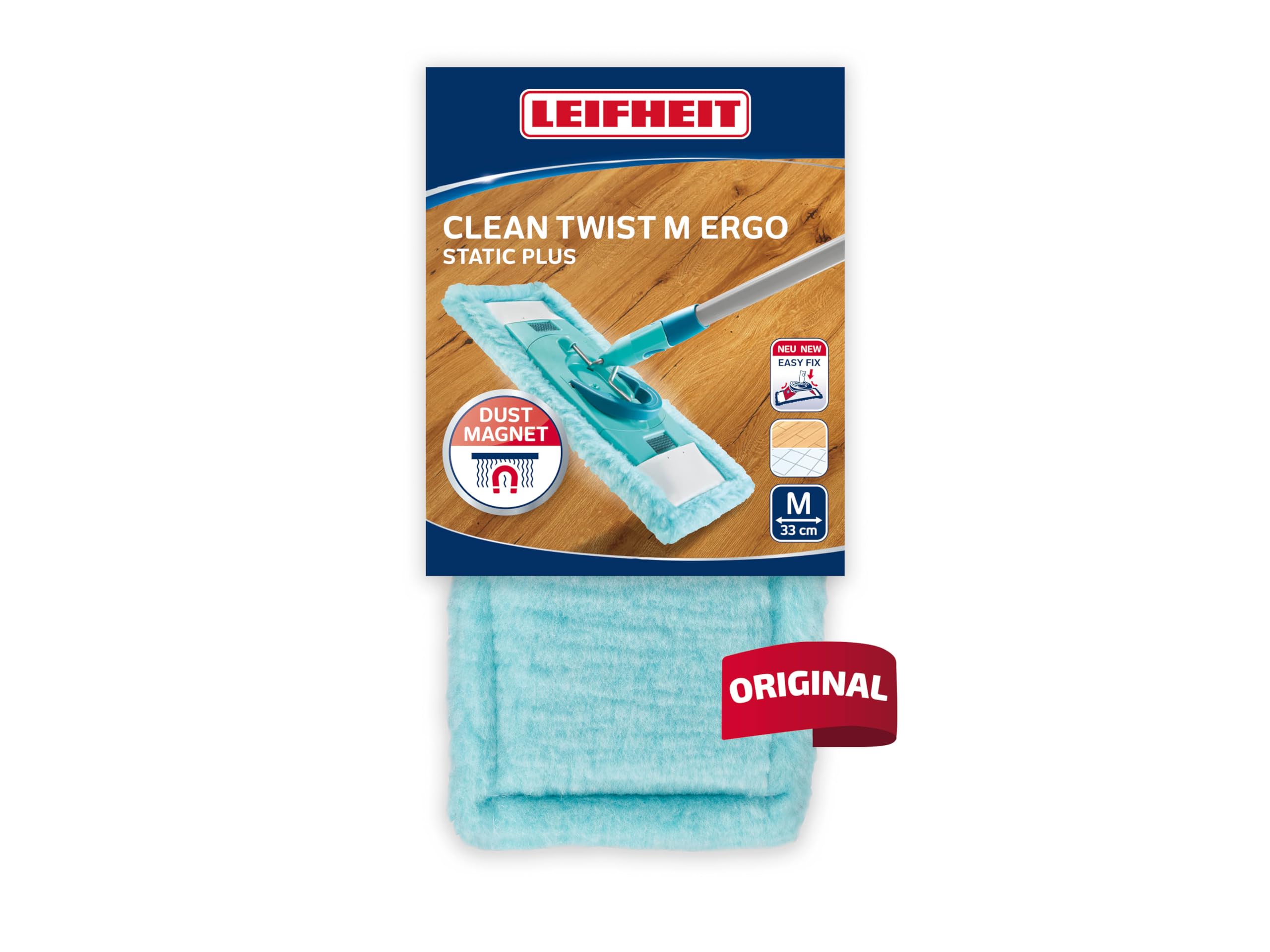 Leifheit clean twist overtrek klittenband vloerwisser m ergo - 33 cm static plus