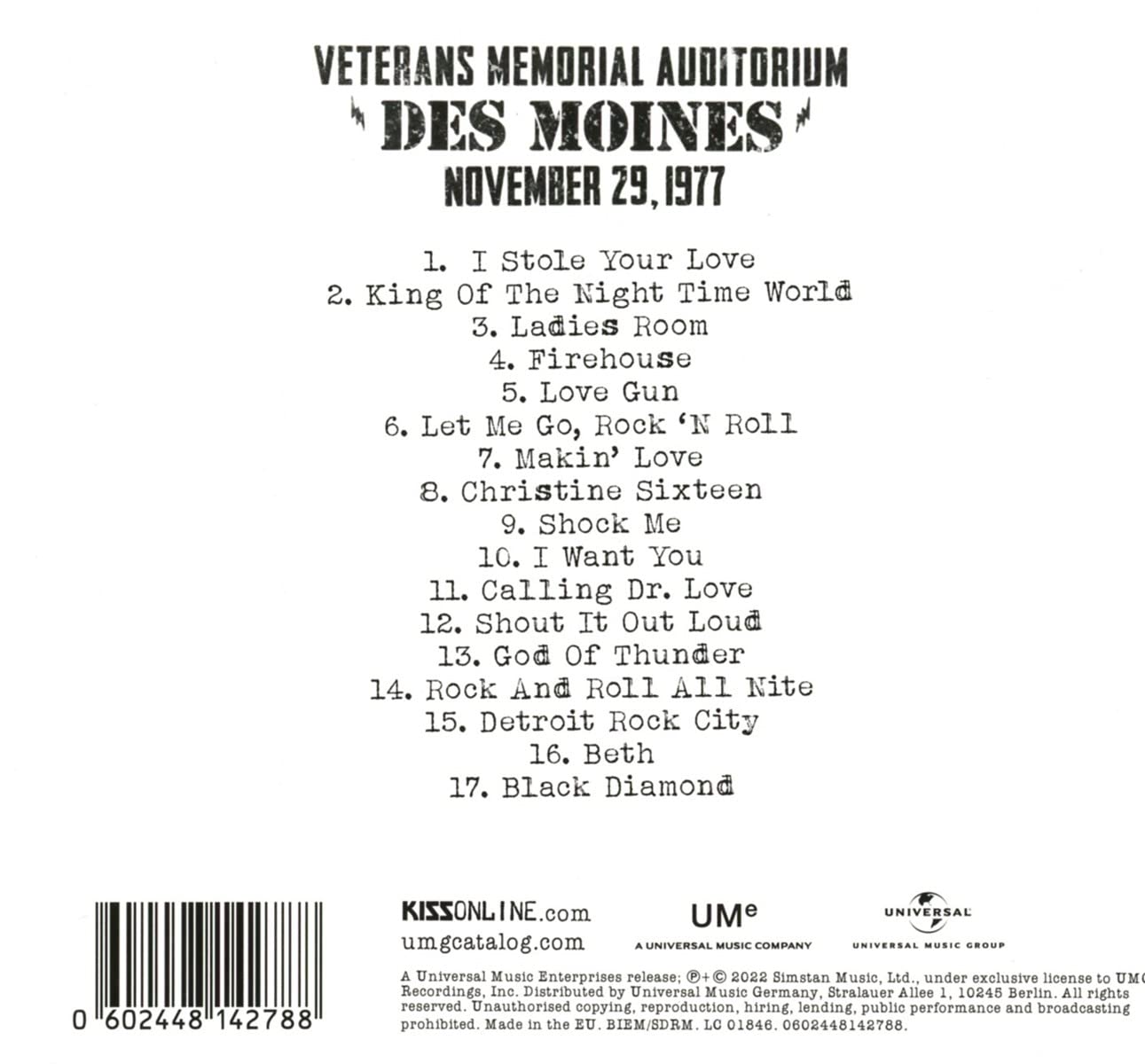 KISS Off The Soundboard: Des Moines (CD)