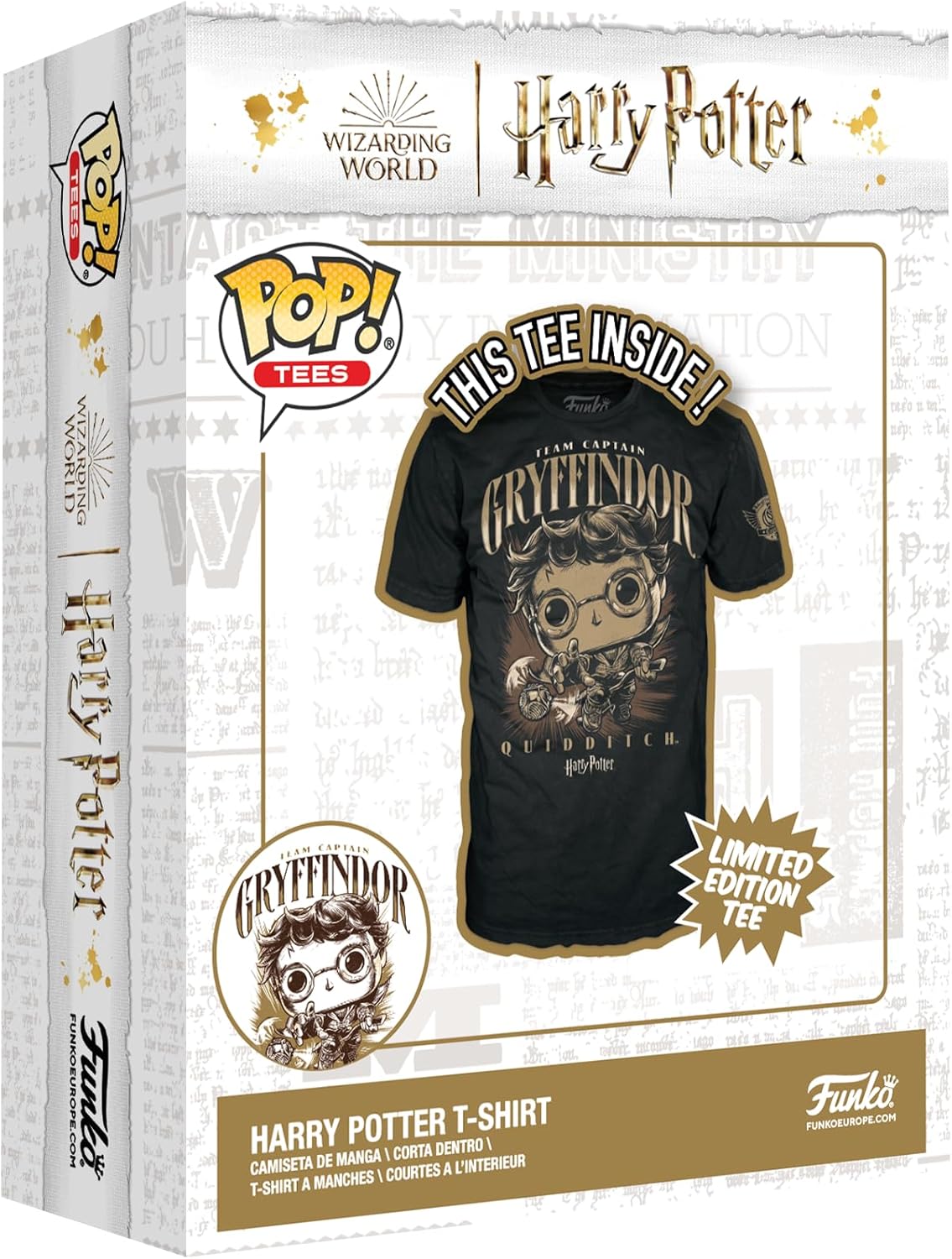 Funko Boxed Tee - Harry Potter - Quidditch Harry - T-Shirt - Clothes - Gift Idea - Short Sleeve Top for Adults Unisex Men and Women - Official Merchandise - Movies Fans