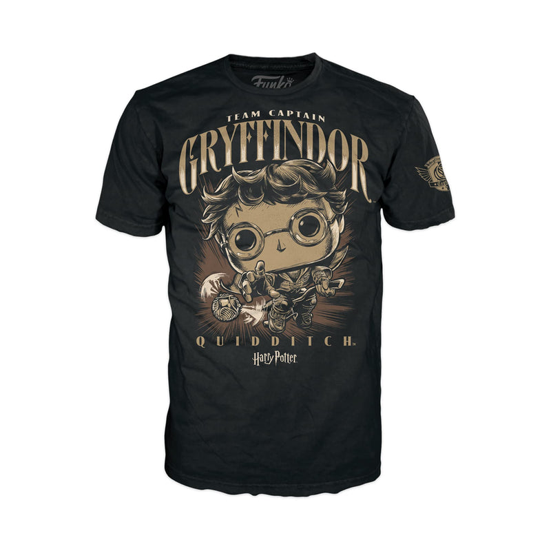 Funko Boxed T - Harry Potter - Quidditch Harry - 0 - T-Shirt - Clothes - Gift Idea - Short Sleeve Top for Adults Unisex Men and Women - Official Merchandise Fans