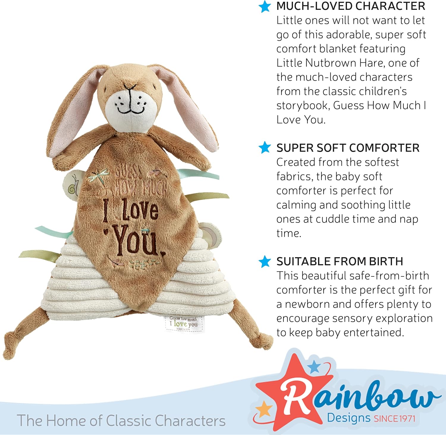 Guess How Much I Love You GH1669 Other License Comfort Blanket, Brown