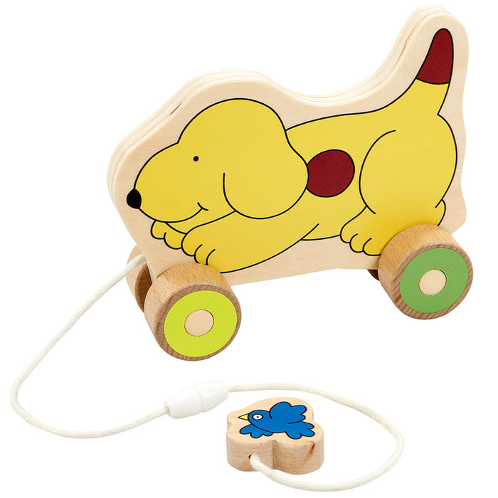 Rainbow Designs Spot the Dog Pull Along Toy - Wooden Dog Toy with Lead for Toddlers - Early Development Toys