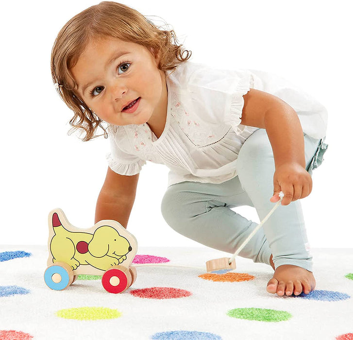 Rainbow Designs Spot the Dog Pull Along Toy - Wooden Dog Toy with Lead for Toddlers - Early Development Toys