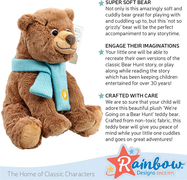 Rainbow Designs Official We're Going On a Bear Hunt - Super Soft Brown Bear Toy For Toddlers and Babies, 24cm