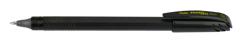 Pentel EnerGel FLASH! Liquid Gel Stick Pen, (0.7mm) Medium Line, Metal Tip, Black Ink, 12 pack (BL417-A
