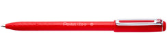 Pentel BX460-B IZee - Bolígrafo con capuchón (punta de 0,5 mm, 12 unidades), color rojo