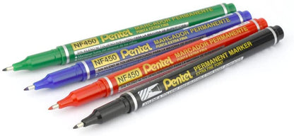 Pentel Extra Fine Permanent Marker Black - Pack of 12, NF450-A