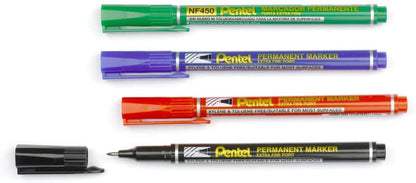 Pentel Extra Fine Permanent Marker Black - Pack of 12, NF450-A