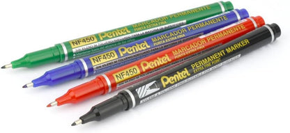 Pentel Extra Fine Permanent Marker Black - Pack of 12, NF450-A