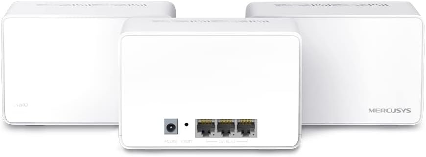 Mercusys AX3000 Mesh WiFi, Whole Home Mesh WiFi Extender Booster Covers up to 650m², Connect up to150 Devices, 160 MHz Channels,Full Gigabit Ports, Dual Band Wi-Fi,Easy App Control, Halo H80X (3-pack)