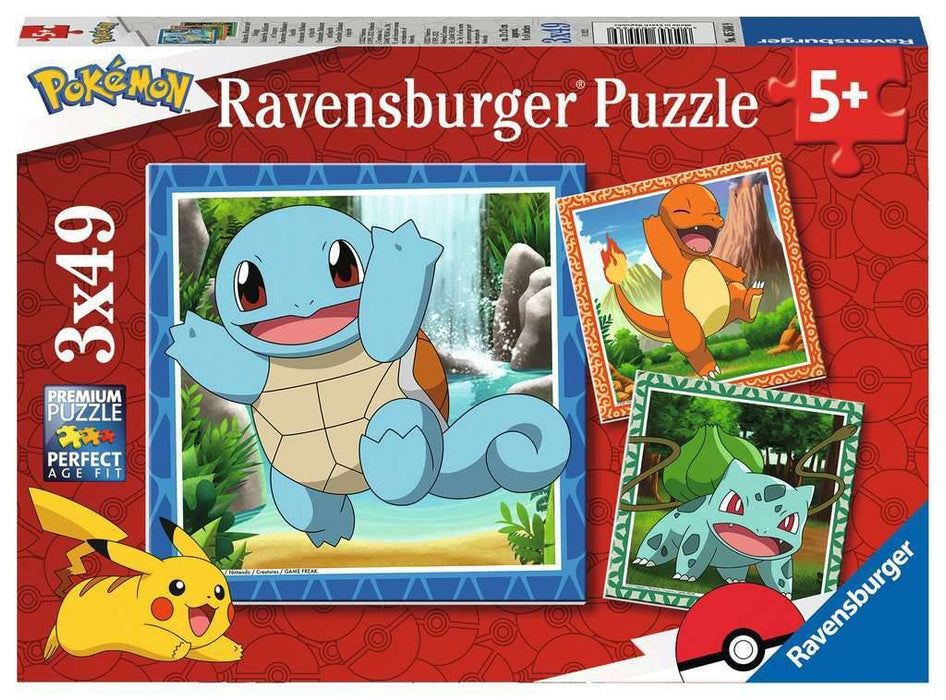 Ravensburger Classic Pokemon Jigsaw Puzzles for Kids Age 5 Years Up - 3x 49 Pieces