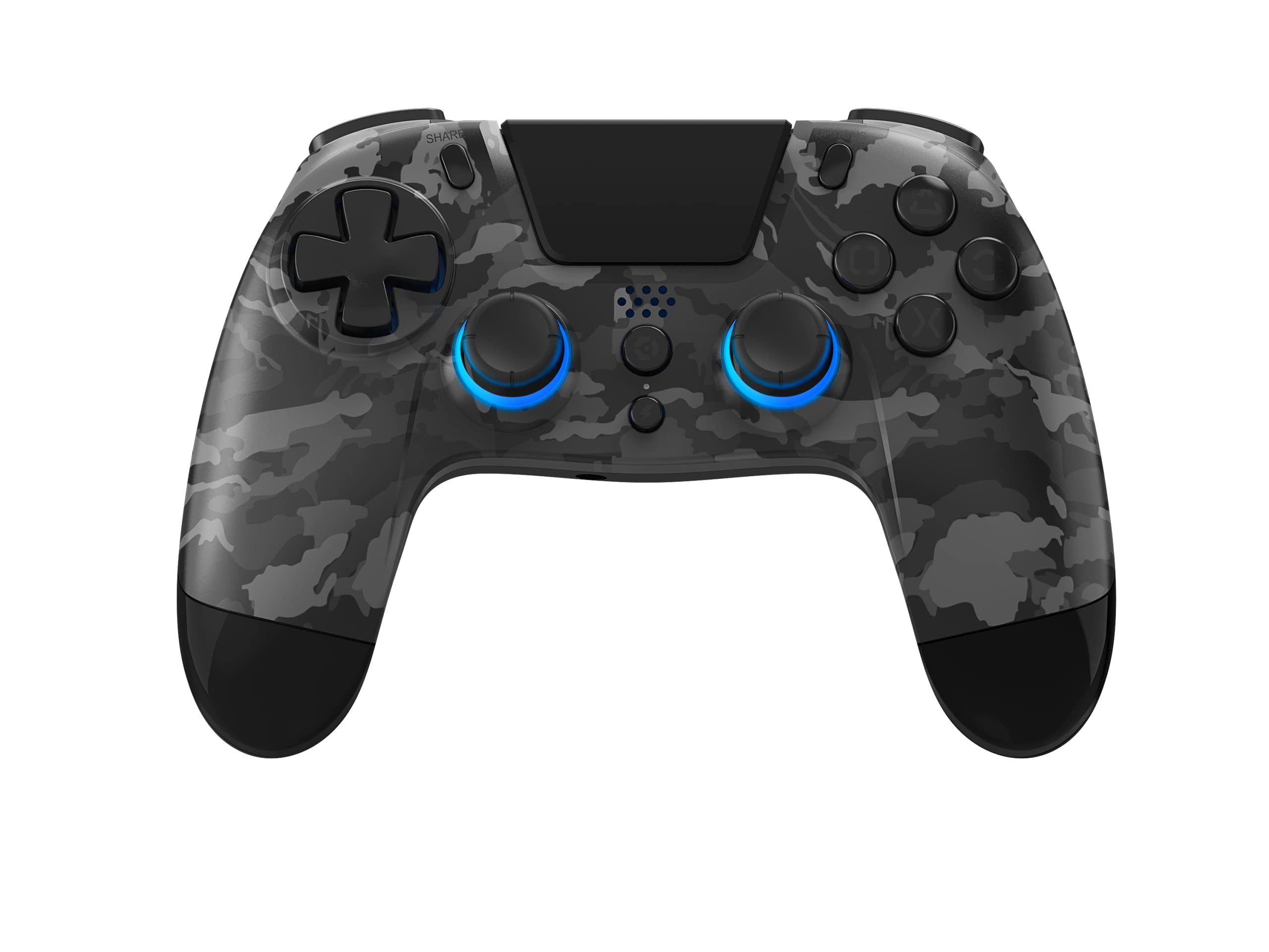 Gioteck VX4+ Wireless Controller for PlayStation 4 (PS4) - Dark Camo - Customisable RGB Lighting and Programmable Back Buttons - Bluetooth Compatible