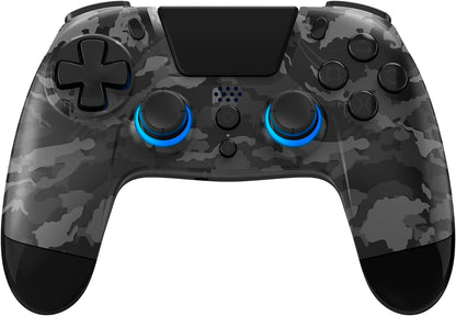 Gioteck VX4+ Wireless Controller for PlayStation 4 (PS4) - Dark Camo - Customisable RGB Lighting and Programmable Back Buttons - Bluetooth Compatible