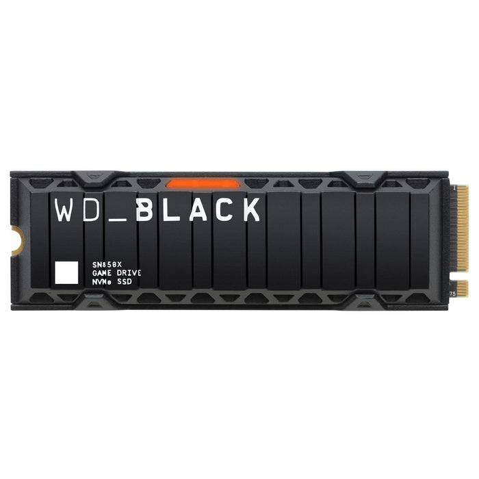WD_BLACK SN850X 1TB NVMe M.2 SSD, M.2 2280 NVMe SSD with Heatsink, Gaming Expansion SSD, PCIe Gen4 NVMe, High Performance Internal SSD, Read speeds up to 7300 MB/s, Write speeds up to 6,300 MB/s