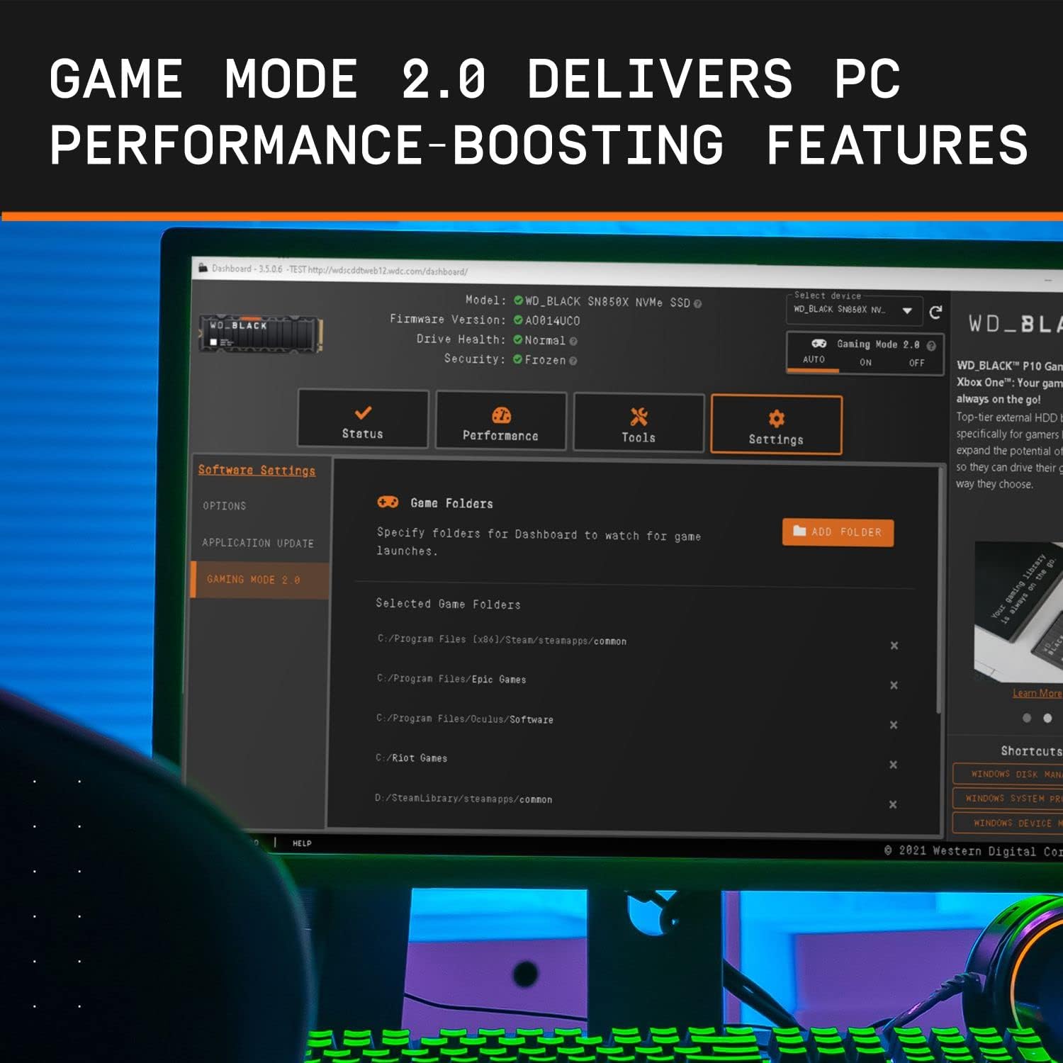 WD_BLACK SN850X 1TB NVMe M.2 SSD, M.2 2280 NVMe SSD with Heatsink, Gaming Expansion SSD, PCIe Gen4 NVMe, High Performance Internal SSD, Read speeds up to 7300 MB/s, Write speeds up to 6,300 MB/s