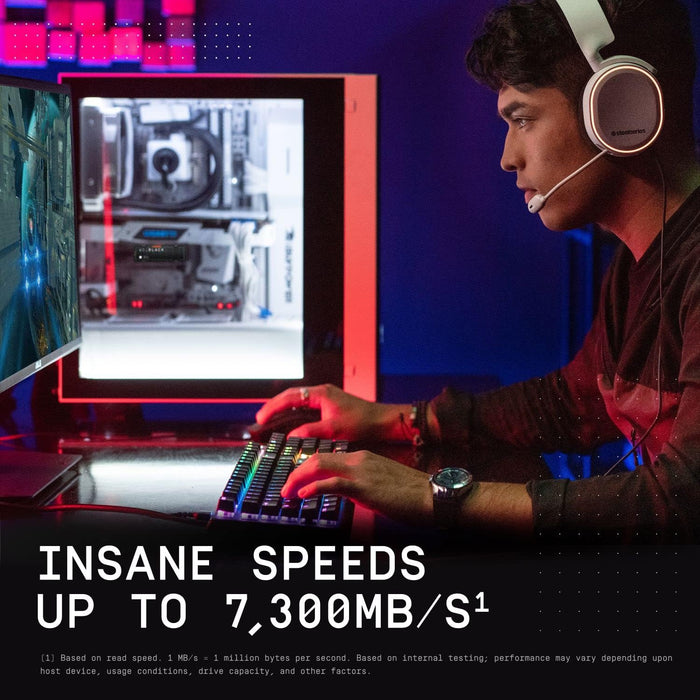 WD_BLACK SN850X 1TB NVMe M.2 SSD, M.2 2280 NVMe SSD with Heatsink, Gaming Expansion SSD, PCIe Gen4 NVMe, High Performance Internal SSD, Read speeds up to 7300 MB/s, Write speeds up to 6,300 MB/s