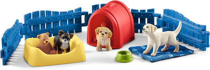 Schleich Farm World, Animal Toys for Boys and Girls Ages 3-8, 13-Piece Playset, Puppy Pen