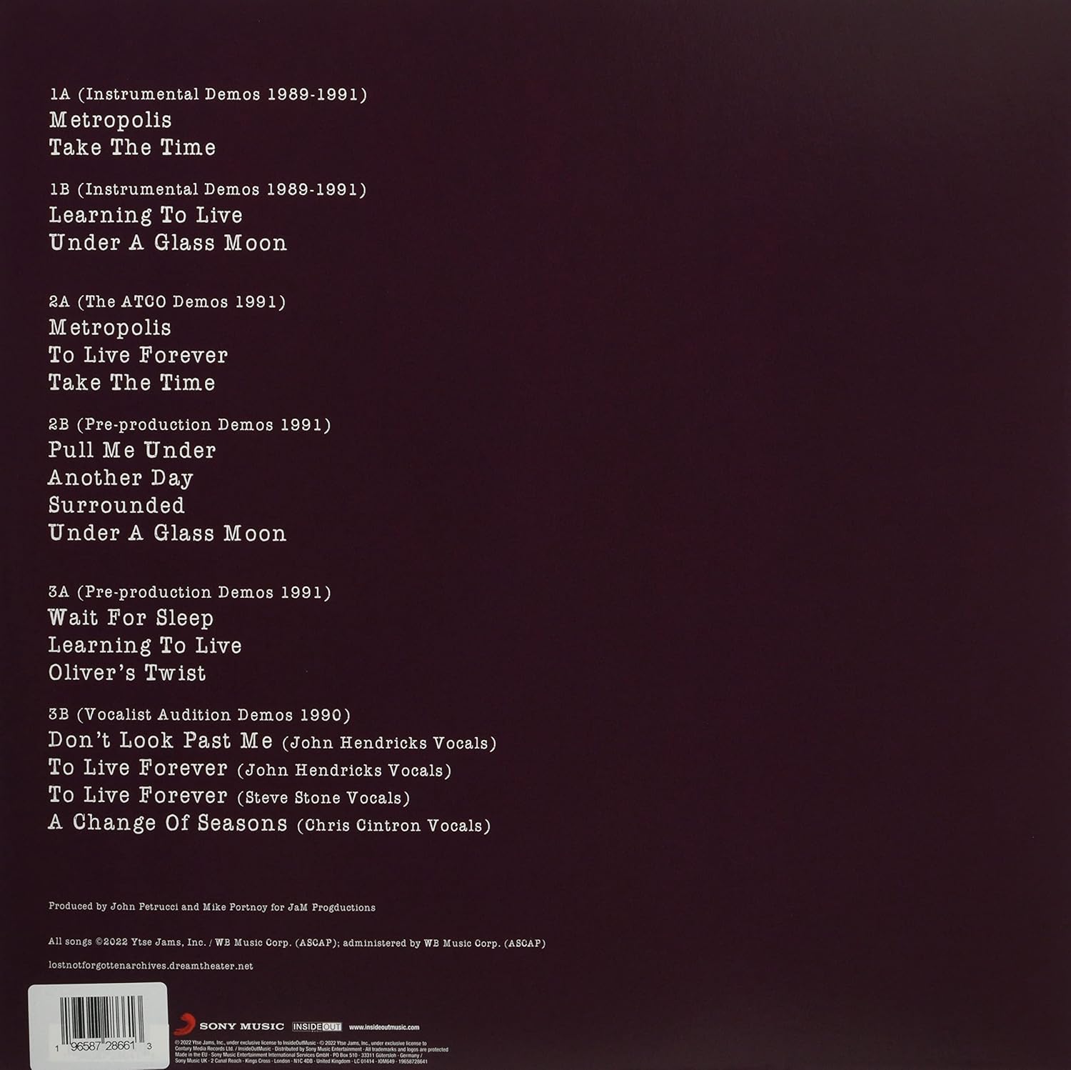 Lost Not Forgotten Archives: Images and Words Demos - Ltd White