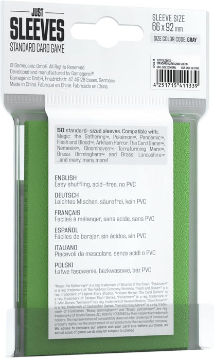 Just Sleeves: Standard Card Game Green (50)