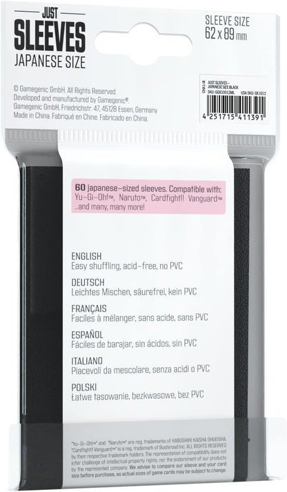 Just Sleeves: Japanese Size Black (60)