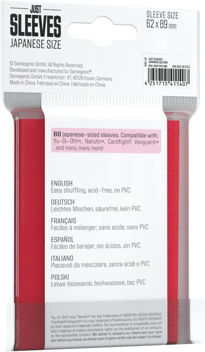 Just Sleeves: Japanese Size Red (60)