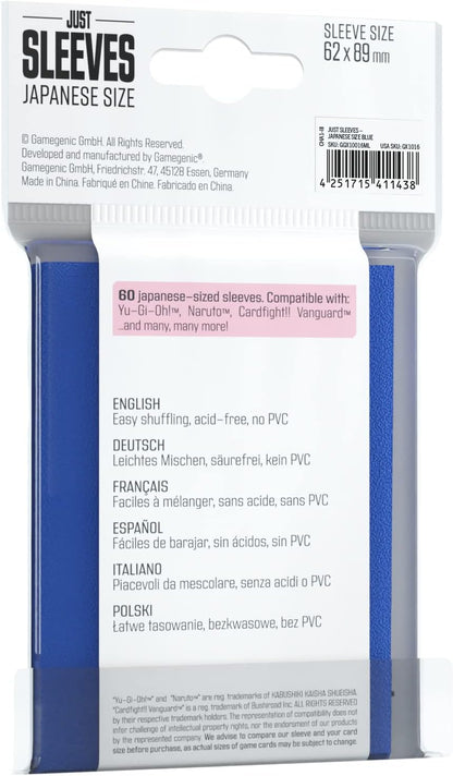Just Sleeves: Japanese Size Blue (60)