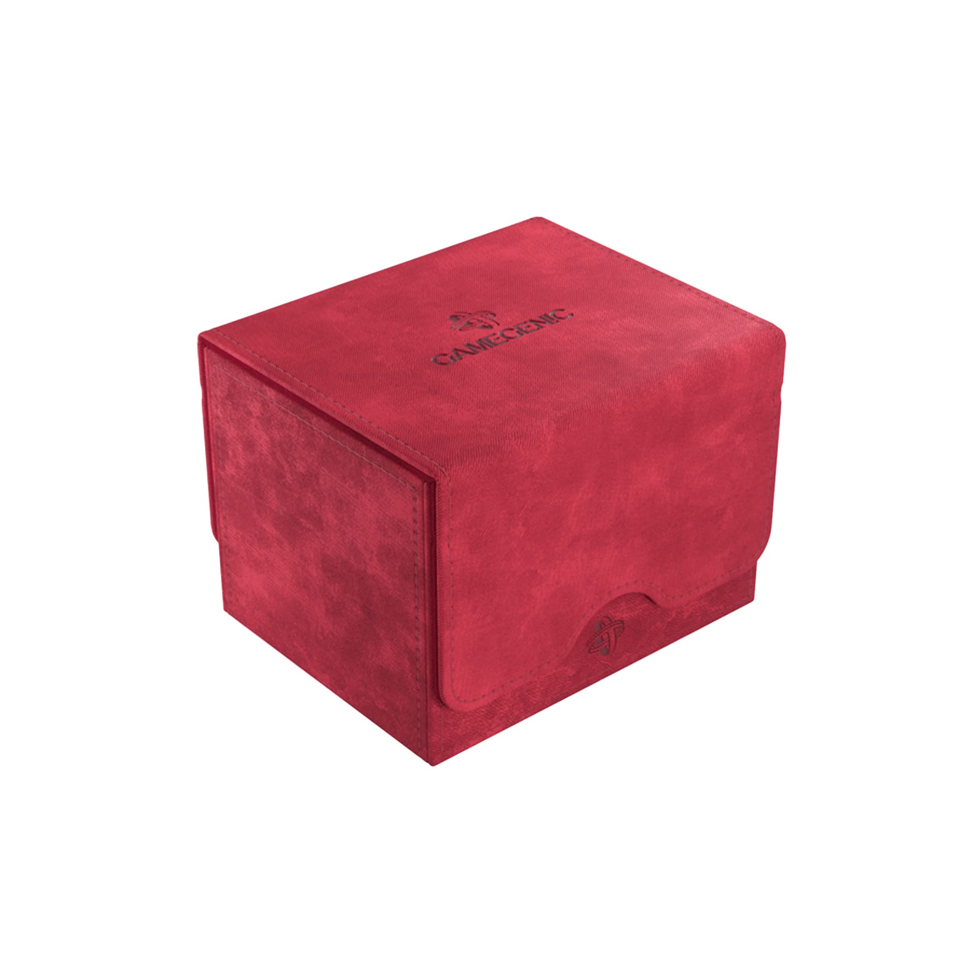 Gamegenic Sidekick 100+ XL Convertible Deck Box | Sideloading Card Storage with Removable Cover Clips Holds 100 Double-Sleeved Cards in Extra Thick Inner Sleeves Red Color Made (GGS20093ML