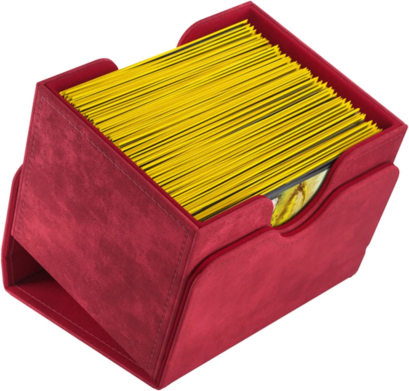 Gamegenic Sidekick 100+ XL Convertible Deck Box | Sideloading Card Storage with Removable Cover Clips Holds 100 Double-Sleeved Cards in Extra Thick Inner Sleeves Red Color Made (GGS20093ML