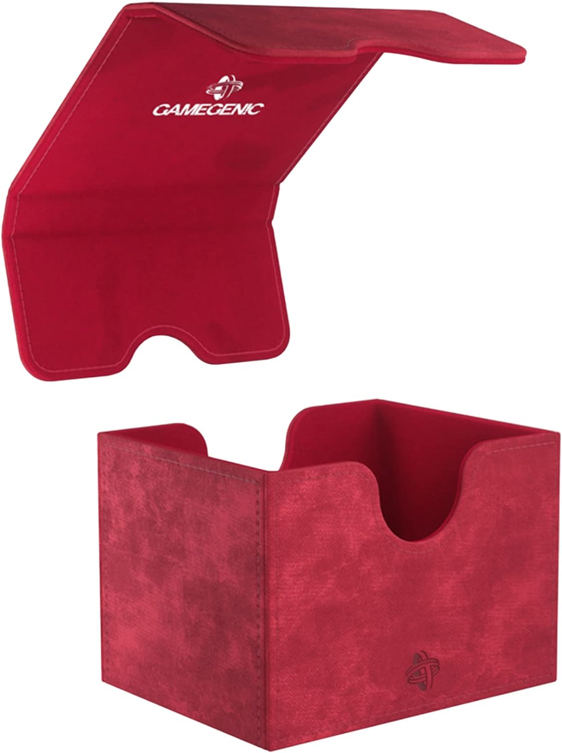 Gamegenic Sidekick 100+ XL Convertible Deck Box | Sideloading Card Storage with Removable Cover Clips Holds 100 Double-Sleeved Cards in Extra Thick Inner Sleeves Red Color Made (GGS20093ML