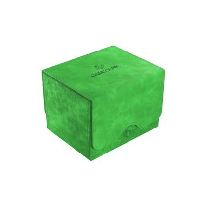 Sidekick 100+ XL Convertible Deck Box | Sideloading Card Storage with Removable Cover Clips Holds 100 Double-Sleeved Cards in Extra Thick Inner Sleeves Green Color Made by Gamegenic (GGS20094ML