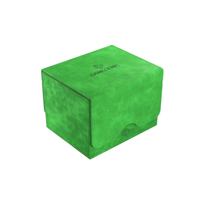Sidekick 100+ XL Convertible Deck Box | Sideloading Card Storage with Removable Cover Clips Holds 100 Double-Sleeved Cards in Extra Thick Inner Sleeves Green Color Made by Gamegenic (GGS20094ML