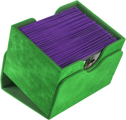 Sidekick 100+ XL Convertible Deck Box | Sideloading Card Storage with Removable Cover Clips Holds 100 Double-Sleeved Cards in Extra Thick Inner Sleeves Green Color Made by Gamegenic (GGS20094ML