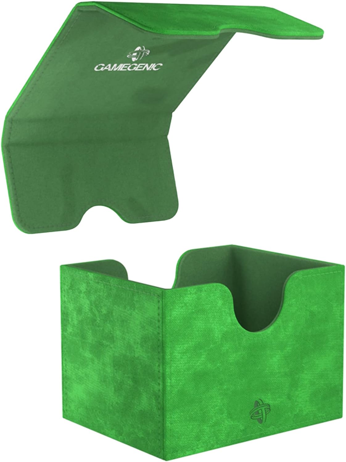 Sidekick 100+ XL Convertible Deck Box | Sideloading Card Storage with Removable Cover Clips Holds 100 Double-Sleeved Cards in Extra Thick Inner Sleeves Green Color Made by Gamegenic (GGS20094ML
