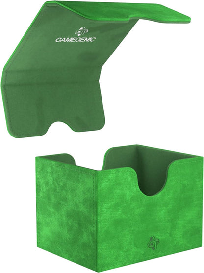 Sidekick 100+ XL Convertible Deck Box | Sideloading Card Storage with Removable Cover Clips Holds 100 Double-Sleeved Cards in Extra Thick Inner Sleeves Green Color Made by Gamegenic (GGS20094ML