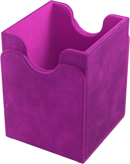 Squire 100+ XL Convertible Deck Box | Card Storage Box with Removable Cover Clips | Holds 100 Double-Sleeved Cards in Extra Thick Inner Card Sleeves | Purple Color | Made by Gamegenic (GGS20101ML