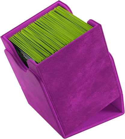 Squire 100+ XL Convertible Deck Box | Card Storage Box with Removable Cover Clips | Holds 100 Double-Sleeved Cards in Extra Thick Inner Card Sleeves | Purple Color | Made by Gamegenic (GGS20101ML